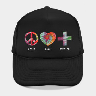 Nurse Peace Love Nursing Tie Dye Registered Nurse Women Hat