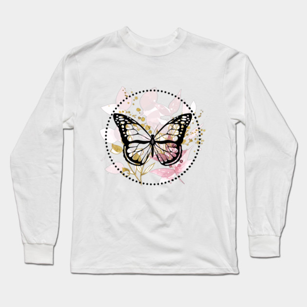 BOHO Butterfly Design Long Sleeve T-Shirt by MCALTees
