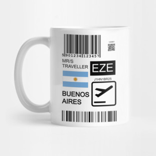 Buenos Aires Argentina travel ticket Mug
