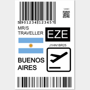 Buenos Aires Argentina travel ticket Posters and Art