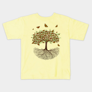 Tree of life butterfly version Kids T-Shirt