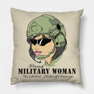 Proud Military Woman  V3  (light tees) Pillow