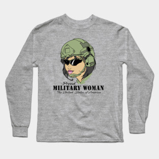 Proud Military Woman  V3  (light tees) Long Sleeve T-Shirt