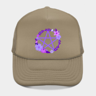 Purple Floral Pentacle Design Cheeky Witch® Hat