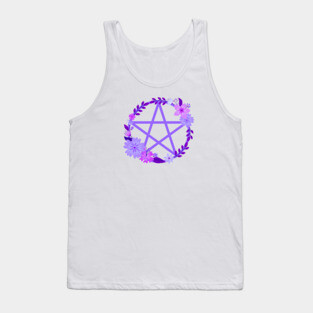 Purple Floral Pentacle Design Cheeky Witch® Tank Top