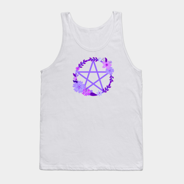 Purple Floral Pentacle Design Cheeky Witch® Tank Top by Cheeky Witch