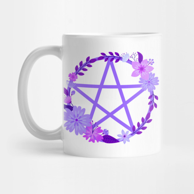 Purple Floral Pentacle Design Cheeky Witch® by Cheeky Witch