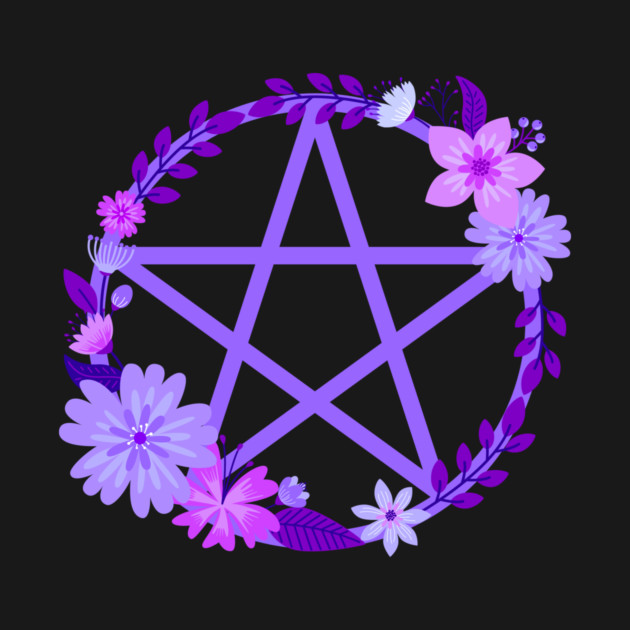 Purple Floral Pentacle Design Cheeky Witch® by Cheeky Witch