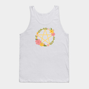Midsummer Floral Pentacle Design Cheeky Witch® Tank Top