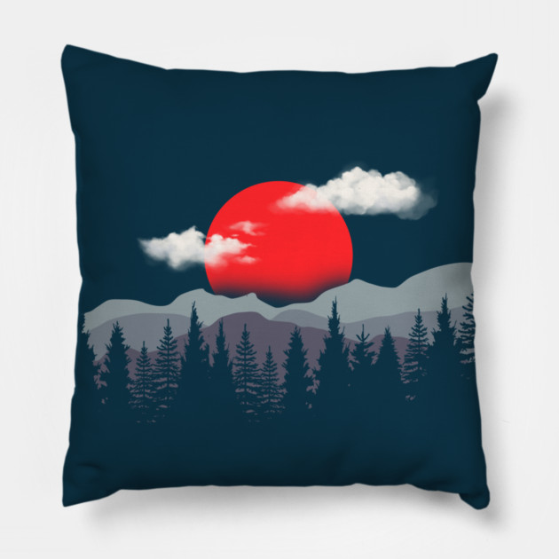 into the mountains Pillow by Tshirtiz