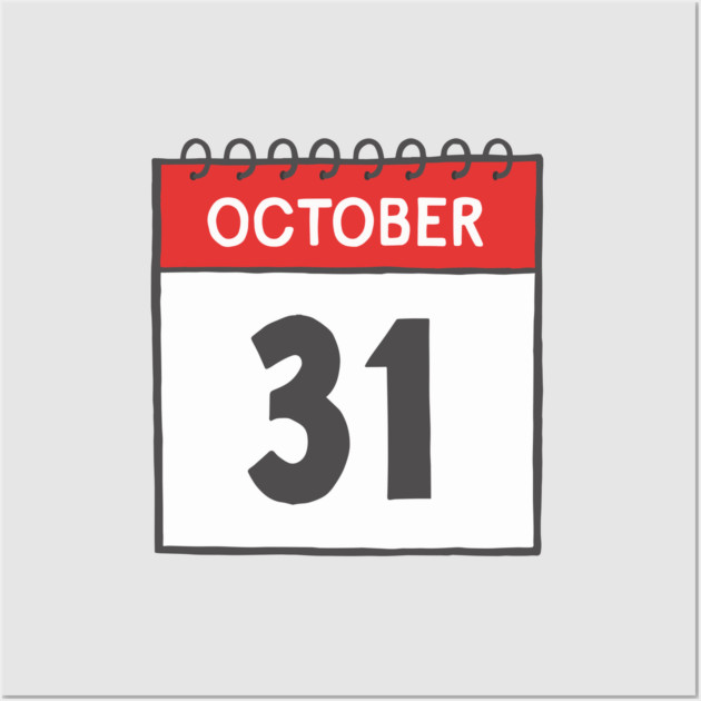 October 31st Daily Calendar Page Illustration | Halloween Wall Art by jenellemcarter