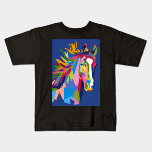 Abstract Geometric Horse in WPAP Kids T-Shirt