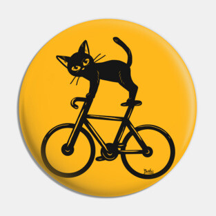 Cat loves a bike Pin