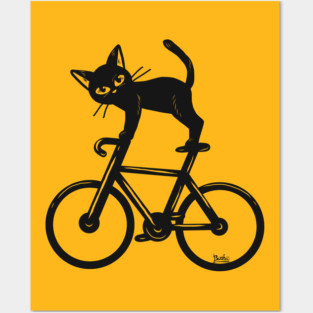 Cat loves a bike Posters and Art