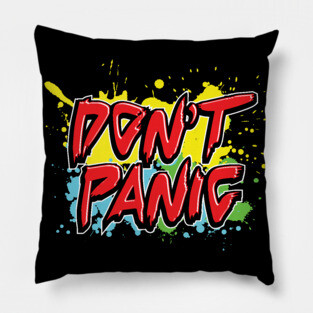 Don't Panic, Hitchhiker's Guide To The Galaxy Quote Pillow