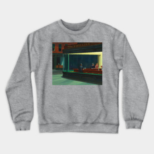 Nighthawks, Edward Hopper, Night Owl, Classic Painting Crewneck Sweatshirt