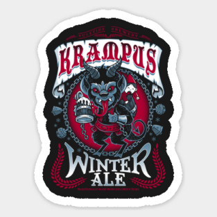 Krampus Winter Ale - Goth Horror Beer Sticker