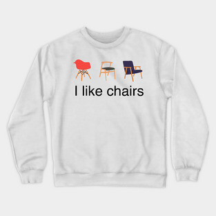 Mid Century Modern Chairs Design - Eames Retro Crewneck Sweatshirt