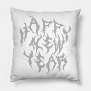 Black Metal Happy New Year Pillow