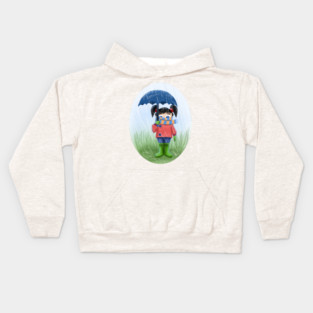 LITTLE GIRL WITH UMBRELLA Kids Hoodie