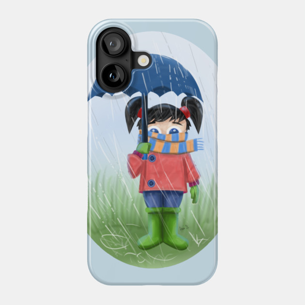 LITTLE GIRL WITH UMBRELLA Phone Case by droidmonkey
