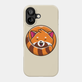 Cute Happy Red Panda Cartoon Phone Case