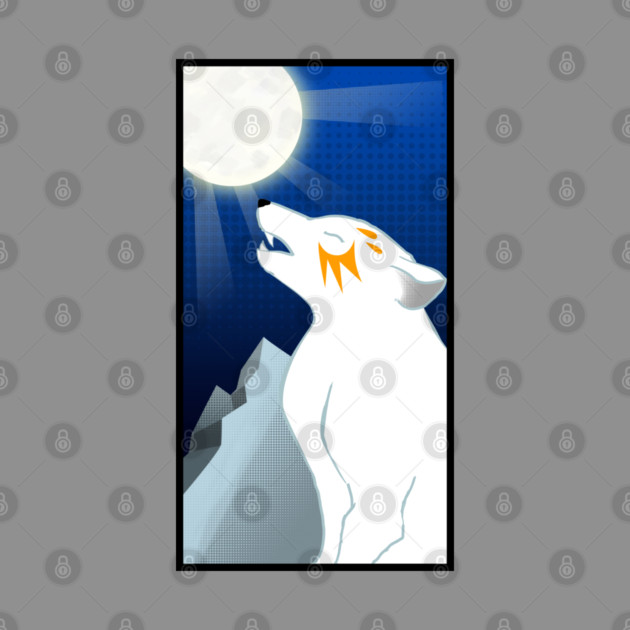 WOLF HOWLING TO THE MOON by droidmonkey