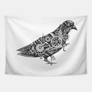 Steampunk Pigeon Tapestry
