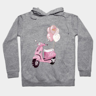 Pink scooter Hoodie