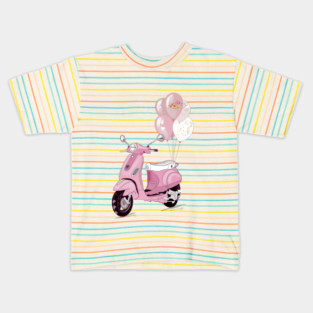 Pink scooter Kids T-Shirt