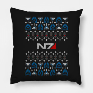 Ugly Mass Effect Christmas Sweater Pillow