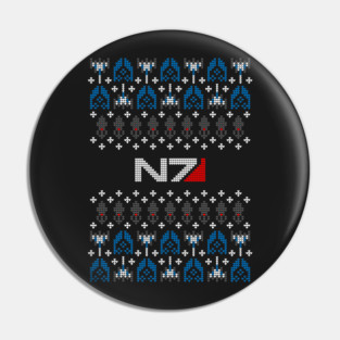 Ugly Mass Effect Christmas Sweater Pin