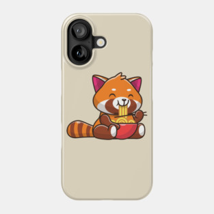 Cute Red Panda Eating Noodle Cartoon Phone Case