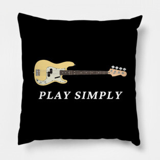 Play Simply Bass Guitar Buttercream Color Pillow