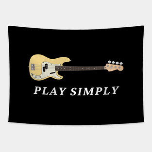 Play Simply Bass Guitar Buttercream Color Tapestry