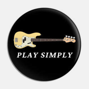 Play Simply Bass Guitar Buttercream Color Pin