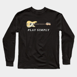 Play Simply Bass Guitar Buttercream Color Long Sleeve T-Shirt