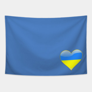 Ukrainian flag inside a heart Tapestry