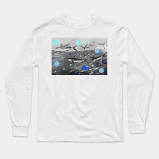 Flying fish over the ocean Long Sleeve T-Shirt