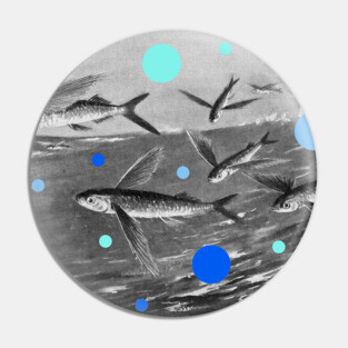 Flying fish over the ocean Pin