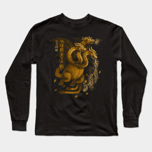 three headed monster king ghidorah Long Sleeve T-Shirt