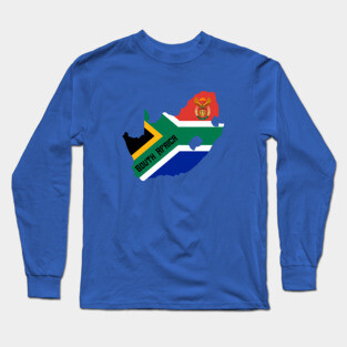 South Africa flag & map Long Sleeve T-Shirt