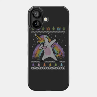 Dabbing Unicorn Ugly Sweater Phone Case