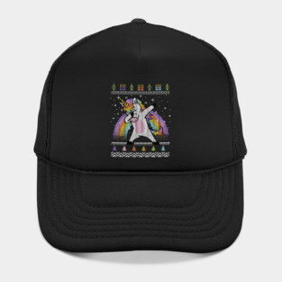 Dabbing Unicorn Ugly Sweater Hat
