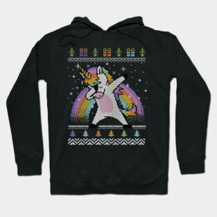 Dabbing Unicorn Ugly Sweater Hoodie
