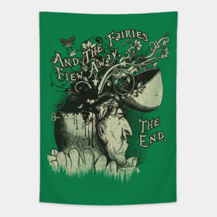 And The Fairies Flew Away Vintage Tapestry