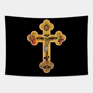 Orthodox Cross Icon Tapestry