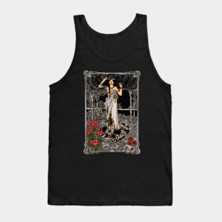 Art Nouveau Lady (black/red/cream) Tank Top