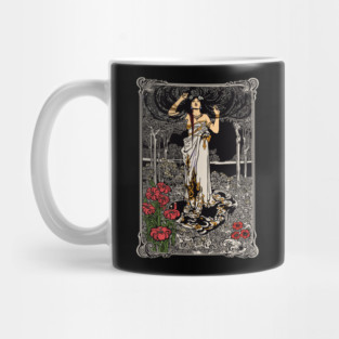 Art Nouveau Lady (black/red/cream) Mug