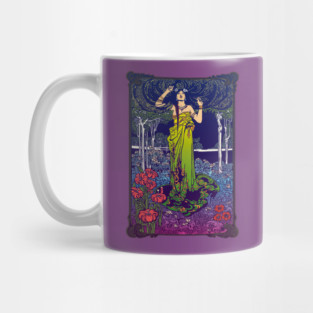 Art Nouveau Lady (green/pink) Mug